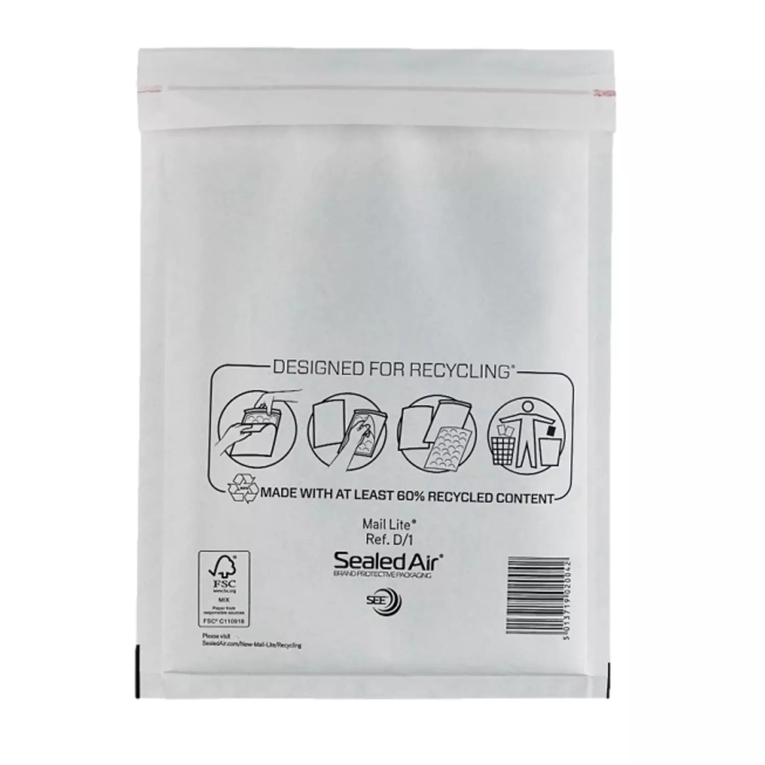Luchtkussen envelop Mail Lite® Standard D/1 180x260mm wit